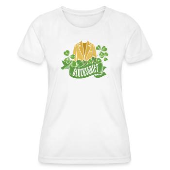 Gebrauchtwarenladen Glücksgriff Second Hand Shop - Frauen Funktions-T-Shirt - Weiß - Vorne - AI Model Female 172 dark (172cm)