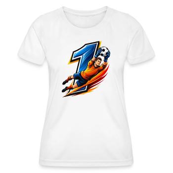 Maillot de gardien numéro 1 Gardien Football - T-shirt sport Femme - blanc - Devant - AI Model Female 172 dark (172cm)