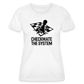 Schachmatt zum Design System der Rebellenstrategisten - Frauen Funktions-T-Shirt - Weiß - Vorne - AI Model Female 172 dark (172cm)