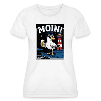 Küste Kneipe Möwe Bier - Frauen Funktions-T-Shirt - Weiß - Vorne - AI Model Female 172 dark (172cm)