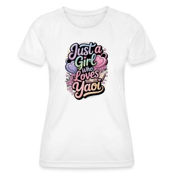 Just a girl who loves yaoi. - Women's Functional T-Shirt - white - Front - AI Model Female 172 dark (172cm)