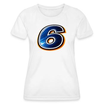Number 6 Football Shirt Sporty Design - Women's Functional T-Shirt - white - Front - AI Model Female 172 dark (172cm)