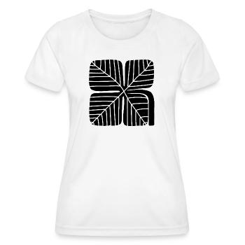 Conception audacieuse de trèfle porte-bonheur en linogravure - T-shirt sport Femme - blanc - Devant - AI Model Female 172 dark (172cm)