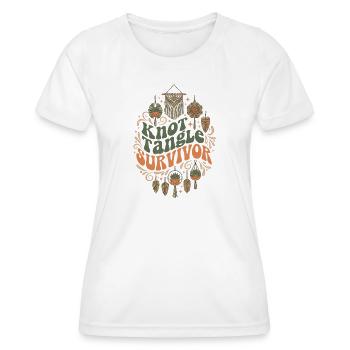 Knot chaos survived | Macrame Boho - Women's Functional T-Shirt - white - Front - AI Model Female 172 dark (172cm)