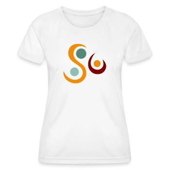 Yoga design_5 - Women's Functional T-Shirt - white - Front - AI Model Female 172 dark (172cm)