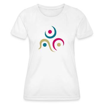 Yoga design_9 - Women's Functional T-Shirt - white - Front - AI Model Female 172 dark (172cm)