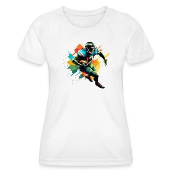 American-Football-Spieler-Illustrationen im Trend - Frauen Funktions-T-Shirt - Weiß - Vorne - AI Model Female 172 dark (172cm)