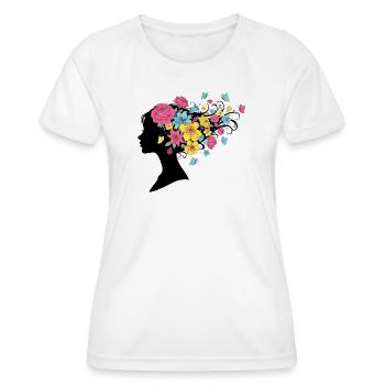 Bouquet floral Art floral Fleurs Explosion de couleurs - T-shirt sport Femme - blanc - Devant - AI Model Female 172 dark (172cm)