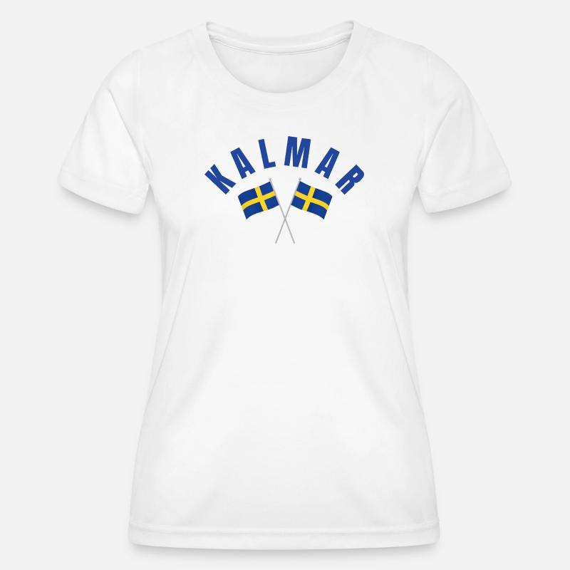 Kalmar Swedish Flags  - Women's Functional T-Shirt - white