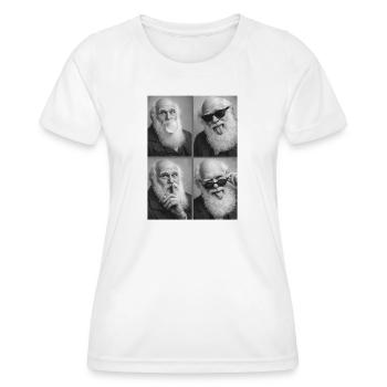 Charles Darwin photo strip - Women's Functional T-Shirt - white - Front - AI Model Female 172 dark (172cm)