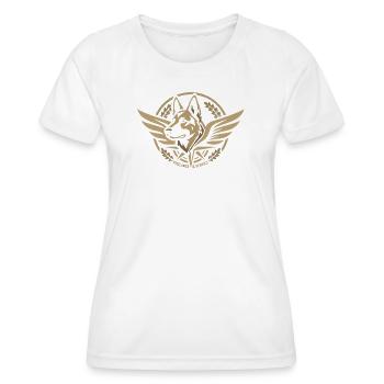 Unité Tactique Canine - Opérations du Désert de Recherche et Sauvetage - T-shirt sport Femme - blanc - Devant - AI Model Female 172 dark (172cm)