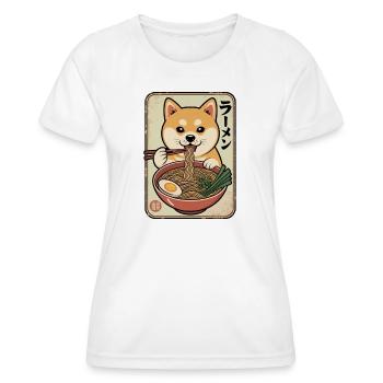 Shiba Ramen Mascot - Women's Functional T-Shirt - white - Front - AI Model Female 172 dark (172cm)