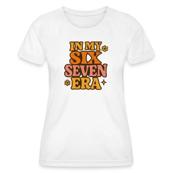 Dans mon mème d’humour italien de la pourriture cervementale de l’ère 67 des Six Sept - T-shirt sport Femme - blanc - Devant - AI Model Female 172 dark (172cm)