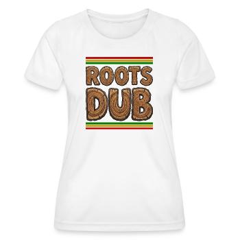 Roots Dub Holz - Frauen Funktions-T-Shirt - Weiß - Vorne - AI Model Female 172 dark (172cm)