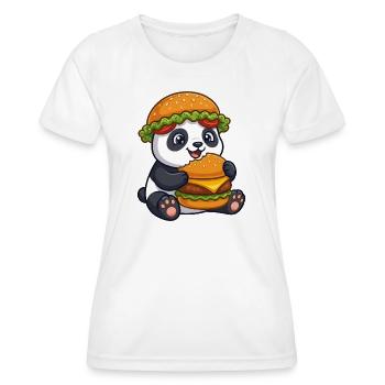 Panda mignon avec un dessin animé Burger - T-shirt sport Femme - blanc - Devant - AI Model Female 172 dark (172cm)