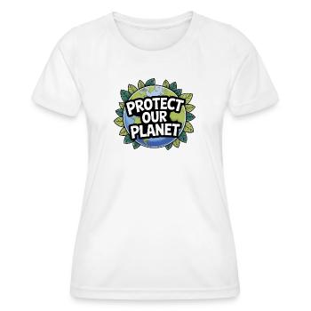 Protect the Earth – Planet Thema - Frauen Funktions-T-Shirt - Weiß - Vorne - AI Model Female 172 dark (172cm)