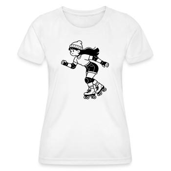 roller skates - Women's Functional T-Shirt - white - Front - AI Model Female 172 dark (172cm)