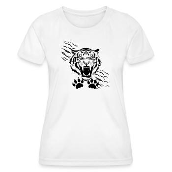 Gebogene Schatten und Tiger - Frauen Funktions-T-Shirt - Weiß - Vorne - AI Model Female 172 dark (172cm)