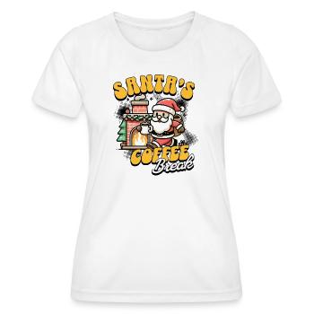 Santa's Coffee Break Lustiges Weihnachten Design - Frauen Funktions-T-Shirt - Weiß - Vorne - AI Model Female 172 dark (172cm)