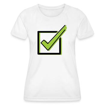 Häkchen Checkliste Box Comic - Frauen Funktions-T-Shirt - Weiß - Vorne - AI Model Female 172 dark (172cm)