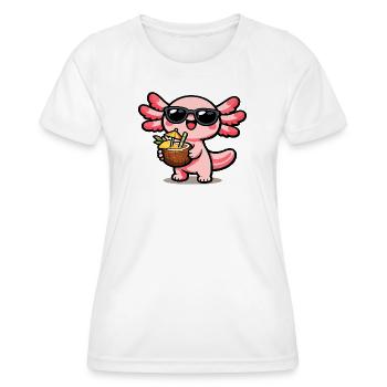 Axolotl Kokos-Kawaii mit Sonnenbrille - Frauen Funktions-T-Shirt - Weiß - Vorne - AI Model Female 172 dark (172cm)