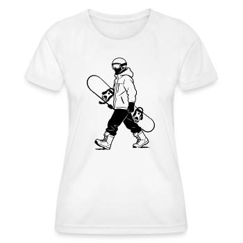 Snowboarder - Frauen Funktions-T-Shirt - Weiß - Vorne - AI Model Female 172 dark (172cm)