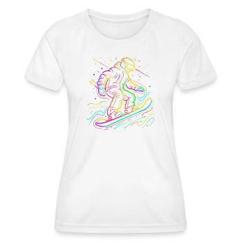 Snowboarder Retrowave - Women's Functional T-Shirt - white - Front - AI Model Female 172 dark (172cm)