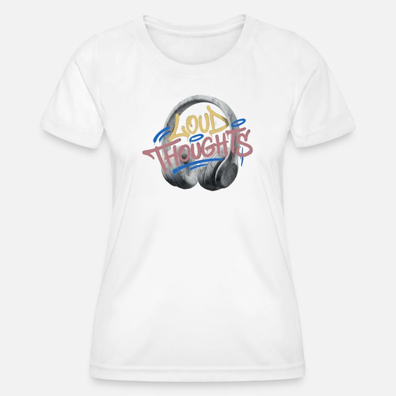 Loud Thoughts Graffiti - Women's Functional T-Shirt - white