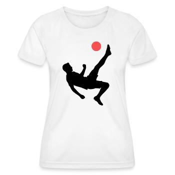 Dynamic overhead kick football - Women's Functional T-Shirt - white - Front - AI Model Female 172 dark (172cm)