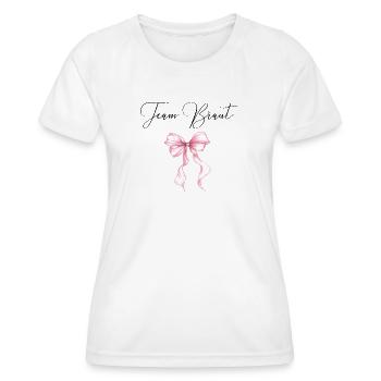 Équipe Mariée ! Ruban rose - T-shirt sport Femme - blanc - Devant - AI Model Female 172 dark (172cm)