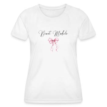 Braut Maedels! Pinke Schleife - Frauen Funktions-T-Shirt - Weiß - Vorne - AI Model Female 172 dark (172cm)