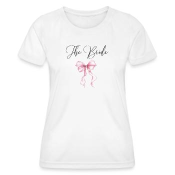 TheBride! Pink ribbon - Women's Functional T-Shirt - white - Front - AI Model Female 172 dark (172cm)