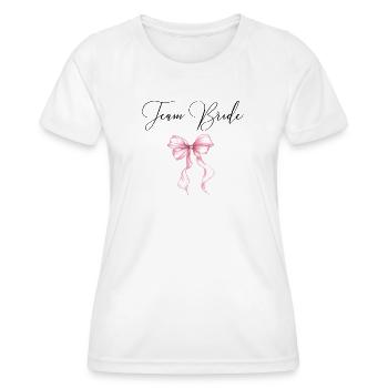 Équipe Mariée ! Ruban rose - T-shirt sport Femme - blanc - Devant - AI Model Female 172 dark (172cm)