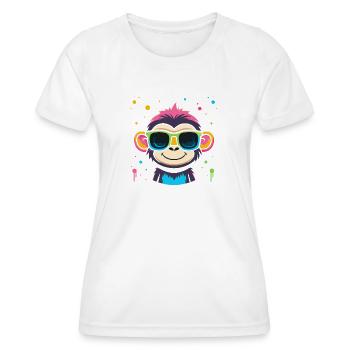 Affen-Neonbrillen - Frauen Funktions-T-Shirt - Weiß - Vorne - AI Model Female 172 dark (172cm)