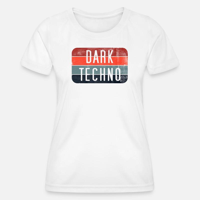 Dark Techno Retro Logo Tee - Women's Functional T-Shirt - white
