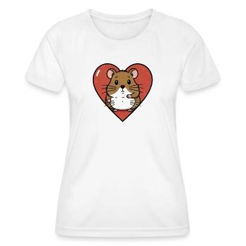 Herzhamster Kuschel-Design - Frauen Funktions-T-Shirt - Weiß - Vorne - AI Model Female 172 dark (172cm)