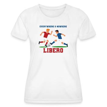 Illustration du duel de football de libero - T-shirt sport Femme - blanc - Devant - AI Model Female 172 dark (172cm)