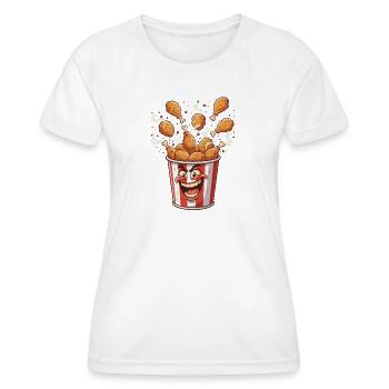 Sourire en seau de popcorn - T-shirt sport Femme - blanc - Devant - AI Model Female 172 dark (172cm)