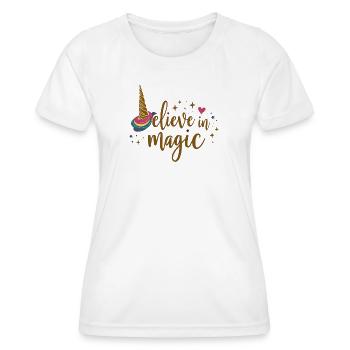 Belief in magic unicorn - Women's Functional T-Shirt - white - Front - AI Model Female 172 dark (172cm)