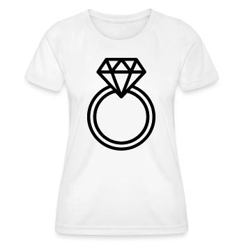 Ehering, - Frauen Funktions-T-Shirt - Weiß - Vorne - AI Model Female 172 dark (172cm)