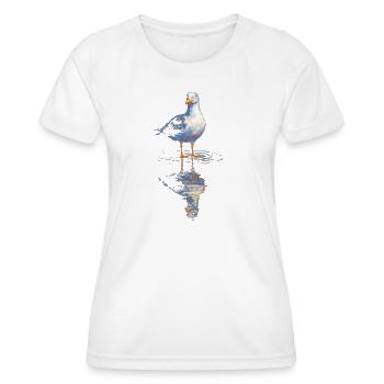 Wasserreflex Ente im Aquarell - Frauen Funktions-T-Shirt - Weiß - Vorne - AI Model Female 172 dark (172cm)