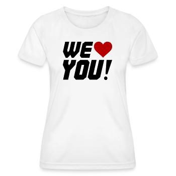Silhouette en contraste de cœur - T-shirt sport Femme - blanc - Devant - AI Model Female 172 dark (172cm)