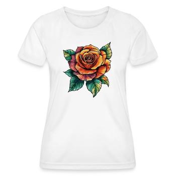 Rose Blossom - Women's Functional T-Shirt - white - Front - AI Model Female 172 dark (172cm)