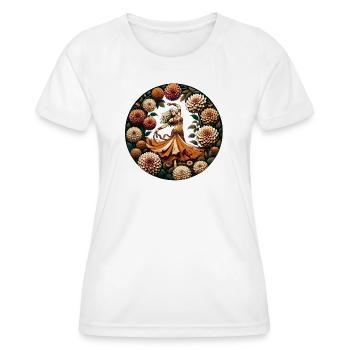 Dahlia Circle Dancer in Orange - Women's Functional T-Shirt - white - Front - AI Model Female 172 dark (172cm)