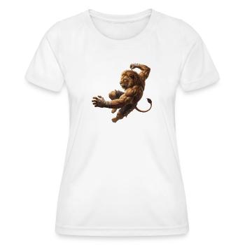 Lion in the Leap - Women's Functional T-Shirt - white - Front - AI Model Female 172 dark (172cm)