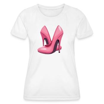 Chaussures à talons hauts - T-shirt sport Femme - blanc - Devant - AI Model Female 172 dark (172cm)