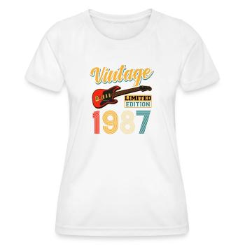 Vintage 1987 Guitare Édition Limitée Design du Tee - T-shirt sport Femme - blanc - Devant - AI Model Female 172 dark (172cm)