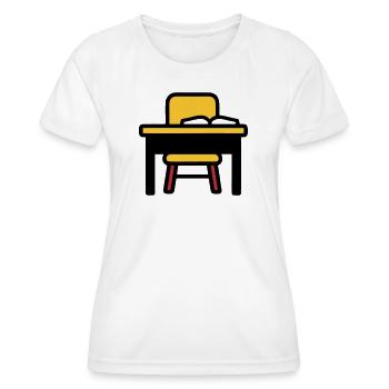 School Desk Table Learning Exams - Women's Functional T-Shirt - white - Front - AI Model Female 172 dark (172cm)