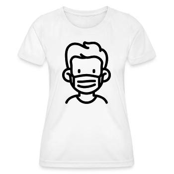Maske - Frauen Funktions-T-Shirt - Weiß - Vorne - AI Model Female 172 dark (172cm)