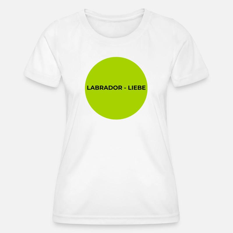 Labrador Love Neon Green Circle - Women's Functional T-Shirt - white